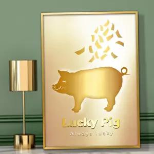 액자 황금돼지 그림 A3 PIG6 풍수그림 돈들어오는 인테리어 소품