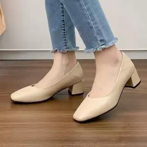 [라일리] Rly BS 여성구두 레더 블로퍼 로우굽 뾰족코 펌프스