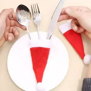 산타클로스 모자 수저 덮개커버 테이블 장식 수저집