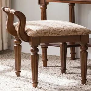 원목 화장대 의자 패브릭 소프트 쿠션 공주 스타일 스툴