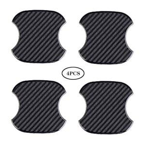 WORCAS 4Pcs 범용 3D 탄소 섬유 자동차 도어 핸들 페인트 스크래치 보호 스티커 자동 컵 패드(M)