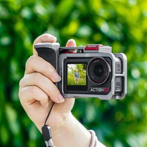 DJI호환 오즈모 액션 3/4/5 프로 그립 홀더 휴대용 퀵 릴리즈 브래킷 케이지 셔터 키트 핸드 프레임 알루미