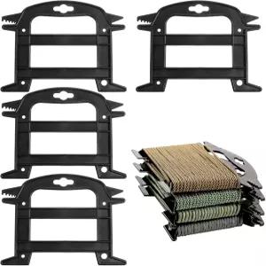 4개의 로프 와인더 라인 및 코드 정리함 파라코드 스풀 낚싯줄 케이블 보빈으로 앵커 계류 스키 블랙의