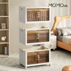 깔끔한 집안 정리 끝판왕 이동식 가정용 리빙박스 수납정리함 3단 대형(65cm)