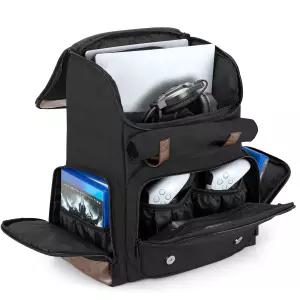 PS5/PS5 슬림/PS4/PS4 프로/PS4 슬림/Xbox One X/S와 호환되는 LoDrid 게임 백팩 포켓이 있는 15.6인치