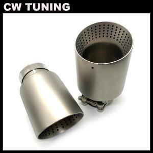 1Pcs 무광택 스테인레스 스틸 자동차 배기 팁 시스템 파이프 VW GTI MK7 Golf7 노즐 60MM 63mm 머플러 용