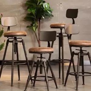 원목 등받이 홈바 회전의자 접이식 스툴 인테리어 홈바의자