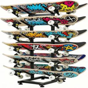 스케이트보드 랙 바닥 스탠드 6겹 홀더 스노우보드 보관 정리대 데크 롱보드 스노보드 스탠다드 미니