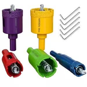 세라믹 도자기 타일 대리석 화강암 벽돌 벽을 위한 새로운 컬러풀 디자인 5PCS 스프링 파일럿 드릴 비트가