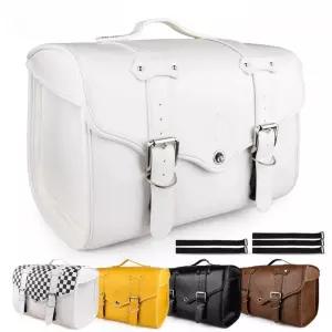 바이크 사이드백 가죽 리어 부츠 클래식 투어링 레트로