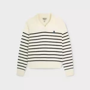 매장정품 WHO.A.U 후아유 여성 Steve Open Collar Stripe Pullover WHKAG2343F 1113512