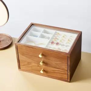 정리함 원목 보관함 티 수납함 칸막이 셋탑박스 거치대 우드 박스 케이스