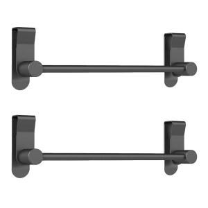 유모어 매트 블랙 오버 도어 타월 랙, 스테인리스 스틸 캐비닛 찬장 바 주방 욕실 홀더, 수납 식기 2팩,