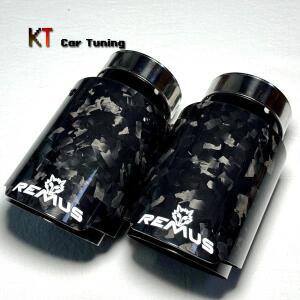 BMW 아우디용 1개 단일 자동차 배기 팁 블랙 스테인리스 스틸 파이프 광택 단조 카본 파이버 머플러 테일