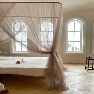 레이스 침대캐노피 공주 북유럽 커튼 방한막 텐트 동굴형