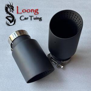 1pcs 자동차 액세서리 배기 노즐 샌드 블라스트 304 스테인레스 스틸 블랙 팁 머플러 시스템 AK 트림