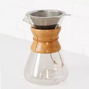 드립포트 골드프린팅 올비아 24K 우드핸들 0.8L 커피포트