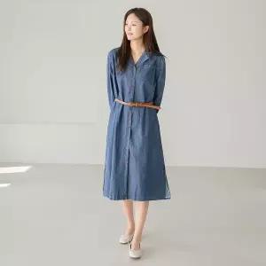 [마담4060]엄마옷 마담4060 벨티드데님롱 중년여성 데일리 원피스 -ROP2603002-..