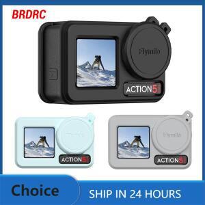 DJI호환 Action 5 Pro 스포츠 카메라 바디 커버(렌즈 캡 포함)용 Flymile 실리콘 케이스 고무 보호 장치 Ac