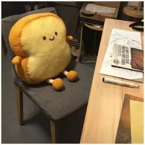 식빵쿠션 의자 책상 침대 푹 애착인형 웃는빵 대형 토스트모양 40cm 쿠션베