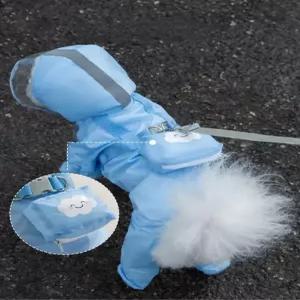 부츠가 달린 예두진 개 레인코트 소형 중형 대형견용 후드가 방수 반사 스트랩이 목줄 구멍이 있는 경량