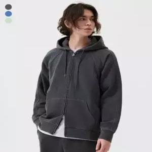 [매장정품} grooverhyme 3단쭈리 절개 피그먼트 후드집업 (LRTSCUZ101M)