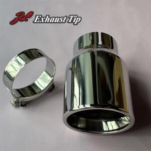 자동차 배기 팁 실버 304 스테인레스 스틸 파이프, 시스템 머플러 테일 모든 차량용 1 개