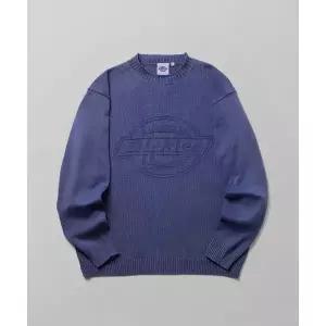 매장정품 DICKIES 디키즈 워시드 엠보스드 로고 니트 Blue DIKU252LRKN004BL 1231534