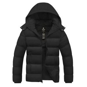원트도 남성 방수 패딩 따뜻한 겨울 코트 두꺼운 파카 재킷 탈부착 가능한 후드 정규 및 빅 사이즈