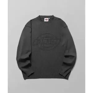 매장정품 DICKIES 디키즈 워시드 엠보스드 로고 니트 Charcoal DIKU252LRKN004CC 1231537