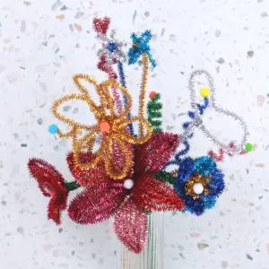 수예용품 파이프클리너 공예철사 꽃만들기 재료