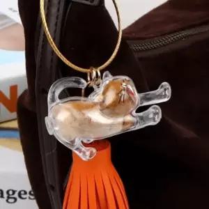 메모리얼 고양이 털 보관 키링 하품하는냥이