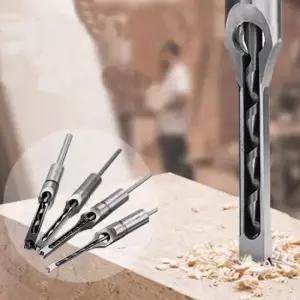 사각홈파기 원형샹크 우드 사각구멍 홈 목공드릴비트 4PCS 1세트