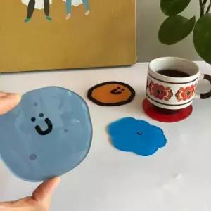 티코스터 아크릴 코스터 컵받침대 스마일 컵받침