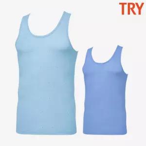 트라이 국산 아빠런닝 유색 직장인 색깔있는 민소매 나시 런닝구 메리야스