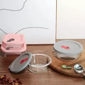 글라스 실리콘 내열용기 위생적인 오븐그릇 유리 그라탕기 밀폐