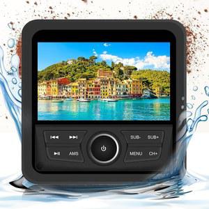 12V, 200W, 4.1인치 LCD 디스플레이, 멀티 모드 재생(USB, SD, AUX, FM 라디오), 서브우퍼 제어, 블루투스, 자동차, 보트, ATV, 오토바이, RV용 Gravity MGR5 마린 스테레오 수신기