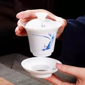 순수 마음 휴식 도자기 개완 백자 뚜껑 다기 개합잔