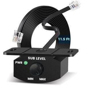 차량 증폭기용 범용 베이스 노브 컨트롤러(4핀 케이블 포함), 서브우퍼용 오디오 리모컨(파워 라이트 포함). (5m / 16.4피트)