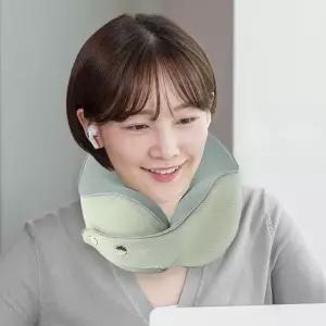 [하프클럽/셀러허브]편안한 메모리폼 목베개(그린) 기내용목쿠션