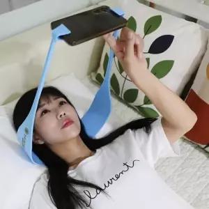 (본품 누어BOM(스마트폰 거치대))자유자재 스마트폰 목 거치대 목걸이 핸드폰 거치대 휴대용 침대