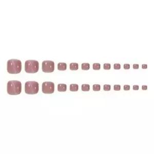 붙이는 네일 아트 24 pcs 여름 발톱 세트 패디 큐어 스티커 여름젤 셀프네일 패치