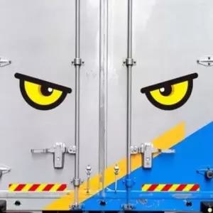 졸음운전 스티커 210x210 화물차왕눈이 화물차반사판스티커