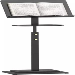 시트 음악용 Xadgve 음악 스탠드 - 대나무 휴대용 블랙 트레이 및 나무 조정 가능 39.37 -51.2