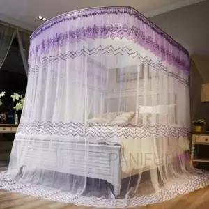 캐노피 침대모기장 200x220퍼플 퀸사이즈침대모기 공주모기장 커튼방충망 레이스모기장 여름모기장
