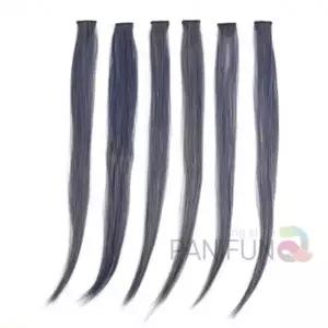 컬러 헤어브릿지 6p 애쉬블루 똑딱이피스 가발피스 붙임머리가발 인모피스 머리피스