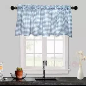 체크 바란스커튼 블루 커텐바란스 발란스커튼 주방발란스커튼 창문바란스 미니커텐