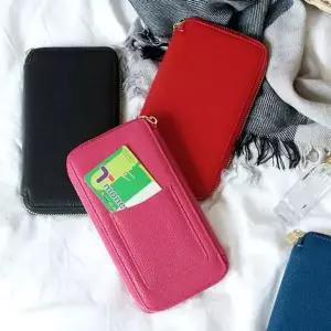 F8013 천연소가죽 여성 장지갑 통장지갑 핸드폰파우치
