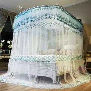 캐노피 침대모기장 120x200그린 캐노피모기장 여름모기장 침대캐노피 커튼방충망 레일모기장