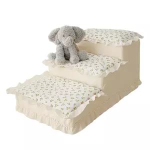 강아지레이스계단 슬개골 애견계단 슬라이드 프릴 소파